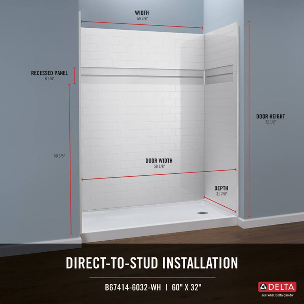 White Shower Wall Set U8283