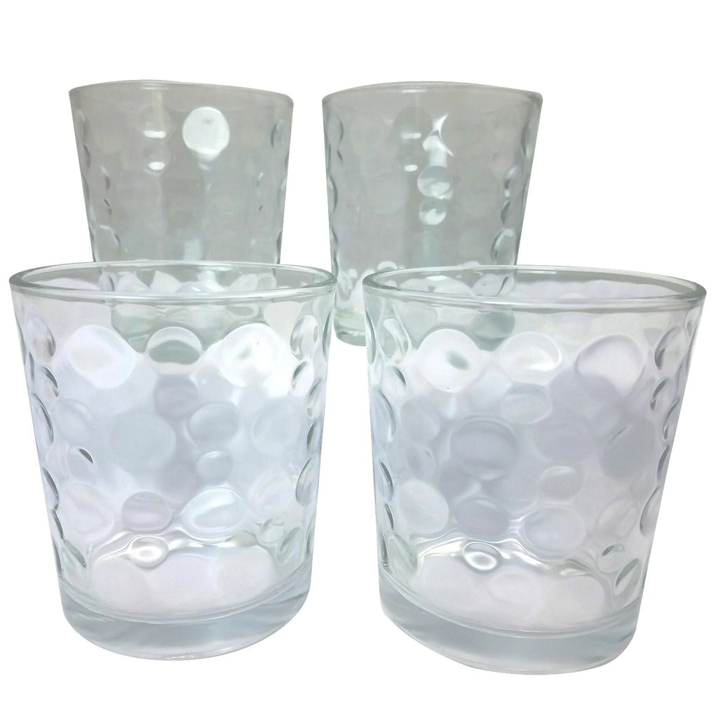 13 Ounce Clear Embossed Glass, 4 Count L551