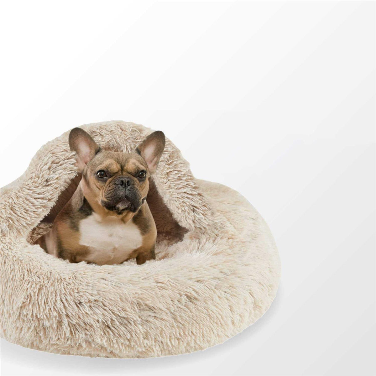 Soft Faux Fur Hooded Cat Bed Cave Q45854