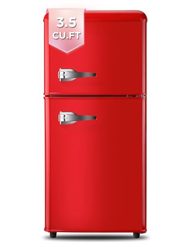 Compact Refrigerator with Freezer, Mini Fridge, Red R455877