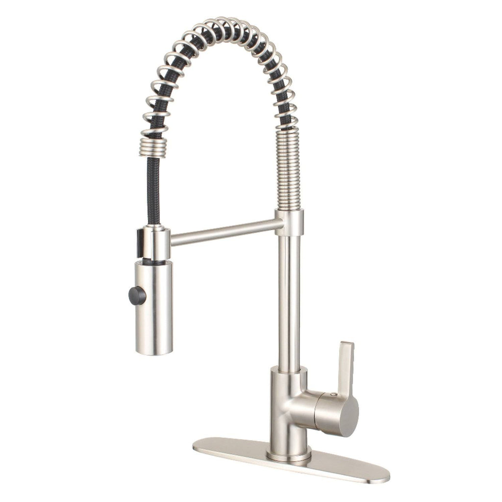 Brushed Nickel Single-Handle Pre-Rinse Kitchen Faucet V2216