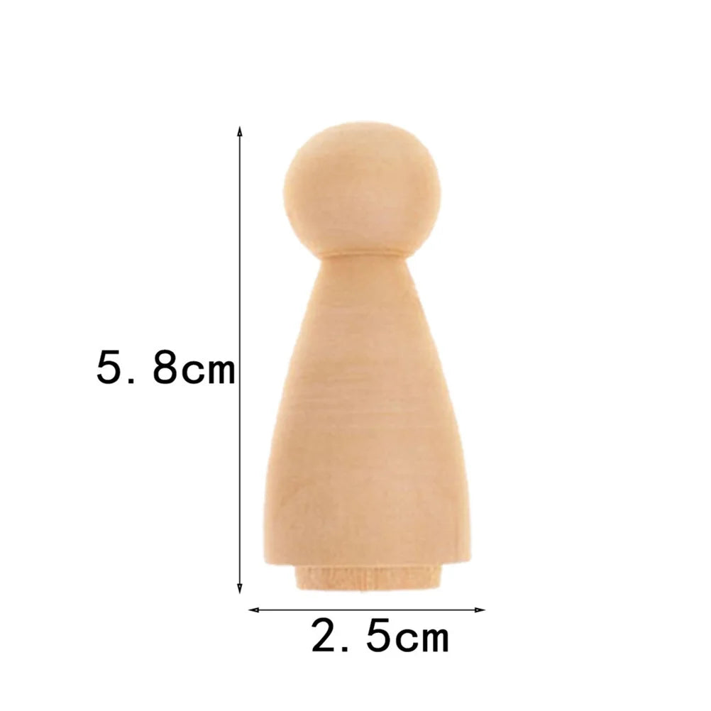 10 Pcs Unfinished Wooden Peg Dolls C486