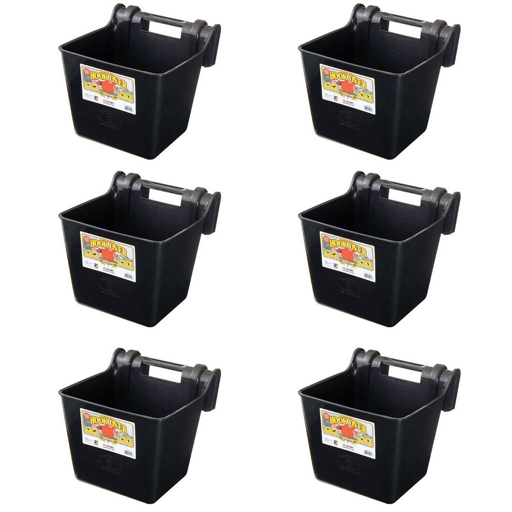 15 qt. Mountable Plastic Hook Feeder, Black (6 Pack) Z712358