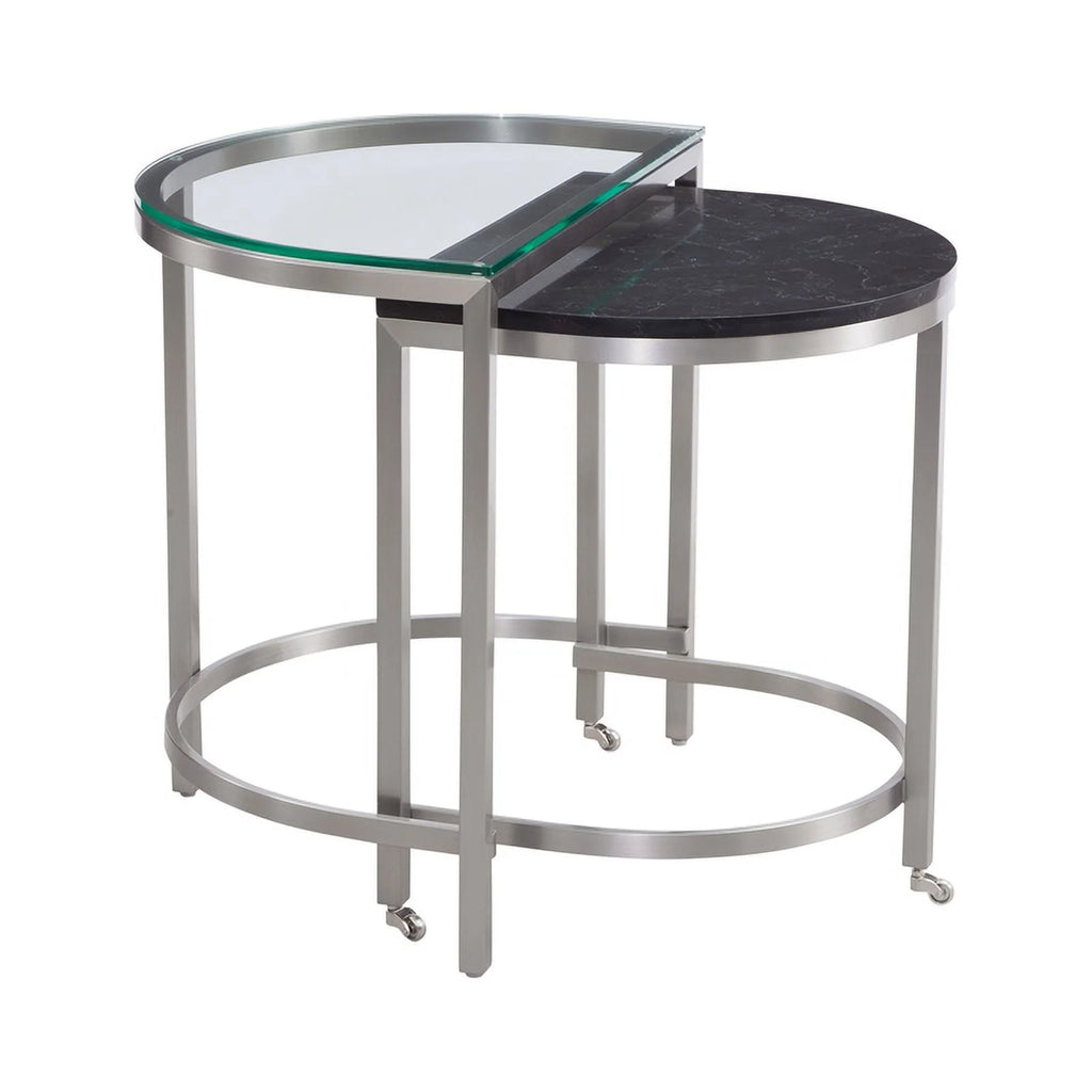 Metal and Black Marble End Table A9524