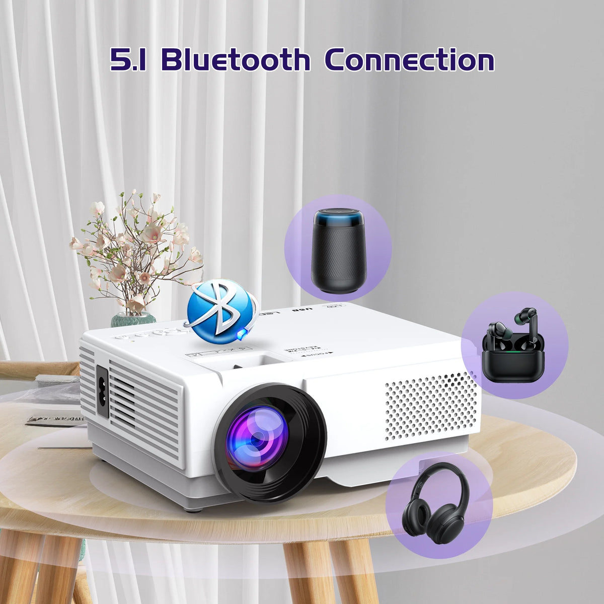 5G WiFi Bluetooth Full HD 1080P Mini Projector A461