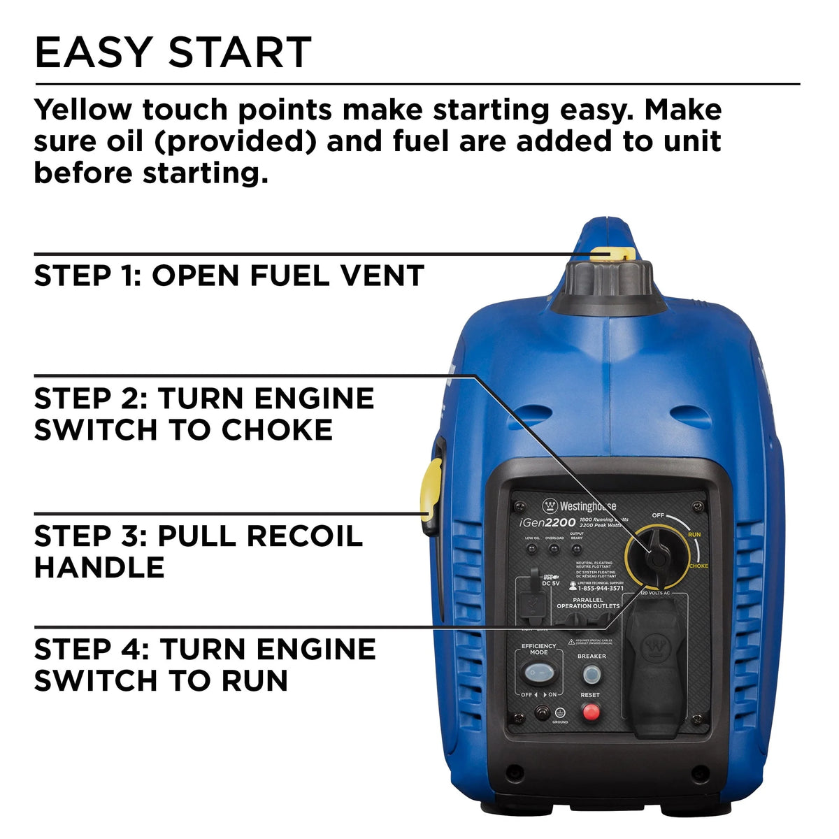 2200 Watt Portable Gas Inverter Generator F836080