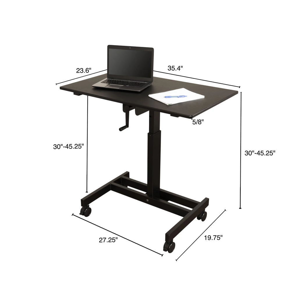 Adjustable Height Single Column Rolling Standing Desk H2749