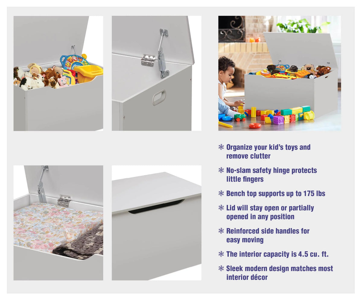 White Wooden Toy and Storage Box M762