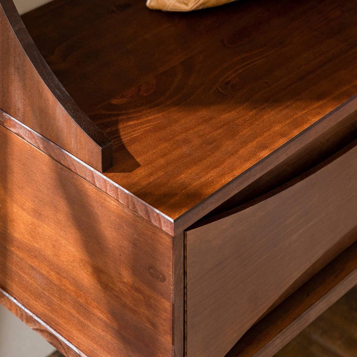 Solid Wood Hall Tree with Drawer Walnut M1524