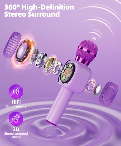 Bluetooth Karaoke Microphone Toy with LED Lights I280