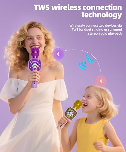 Bluetooth Karaoke Microphone Toy with LED Lights I280