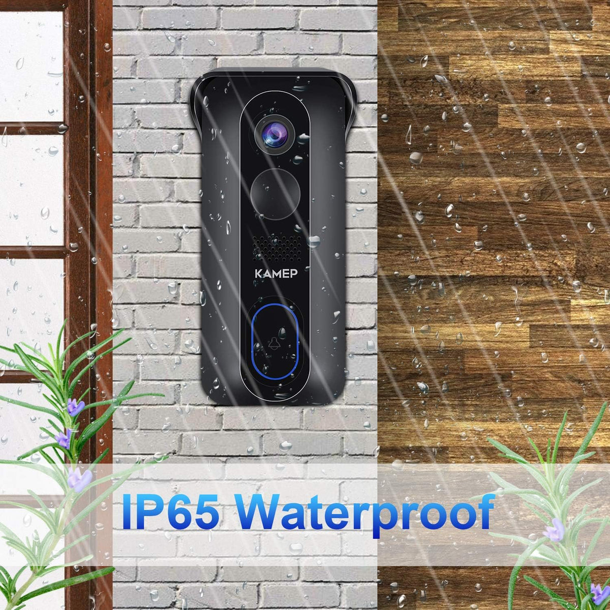 Wireless Wifi Video Doorbell Camera with Chime HD 1080P Waterproof Battery Powered N7427
