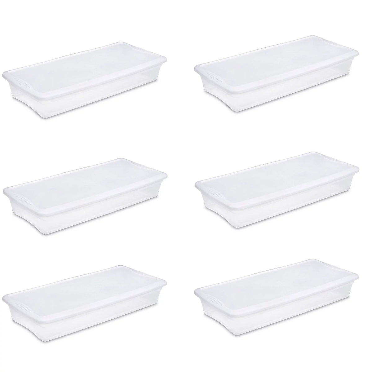 41 Quart Under Bed Storage Box Container 6 Pack T706791