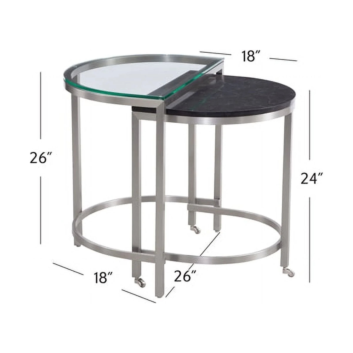 Metal and Black Marble End Table A9524