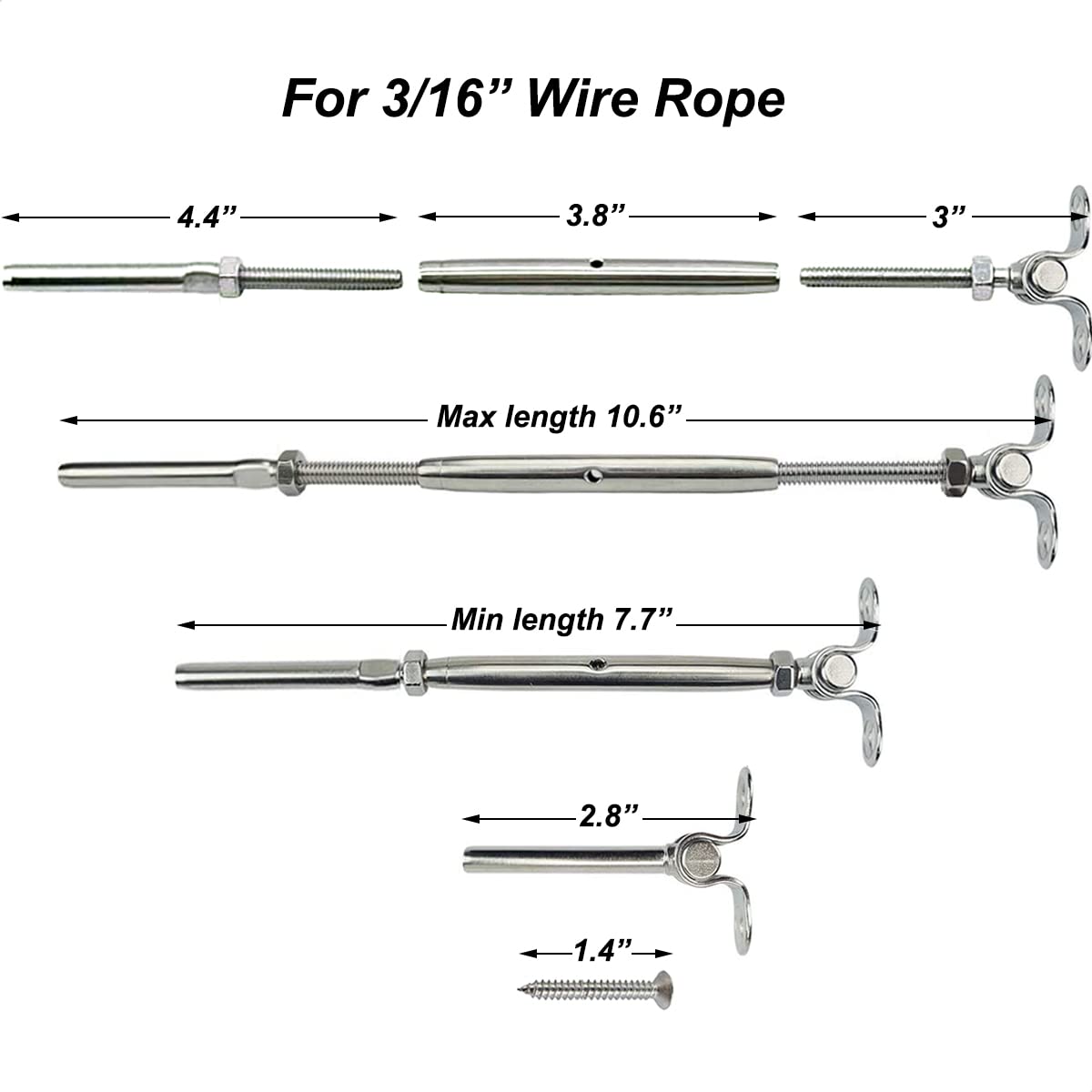 20 Pairs Stainless Steel Cable Railing Kit K159