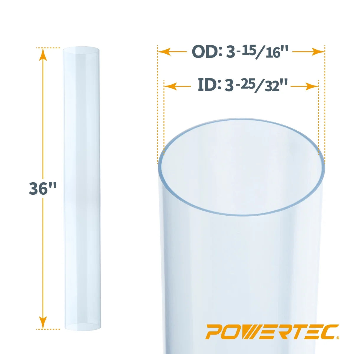Clear PVC Dust Collection Pipe M792255