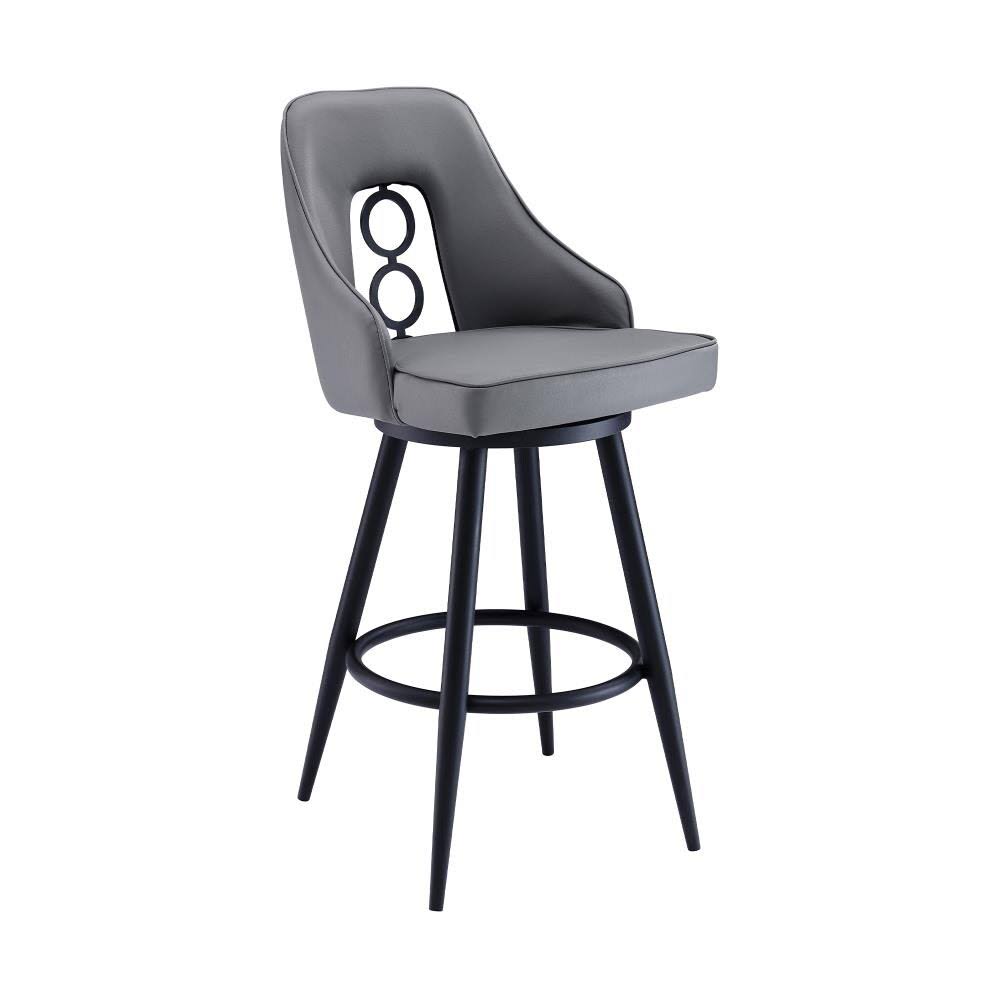 Gray and Black Bar Stool L420008