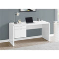 Glossy White Computer Desk with 2 Storage Drawers K1344