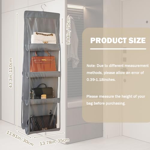 Black 8 Grids Hanging Purse Organizer W168