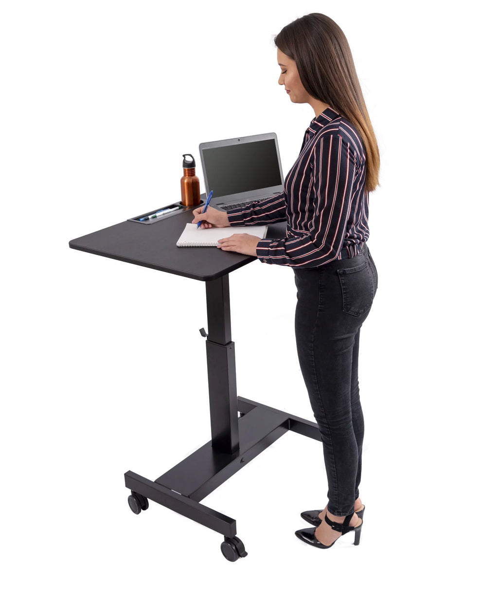 Adjustable Height Single Column Rolling Standing Desk H2749