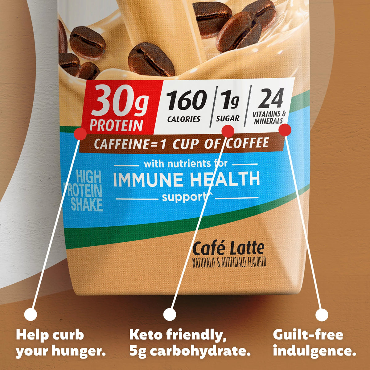 Café Latte Protein Shake 30g 11 fl oz 4 Ct I98722