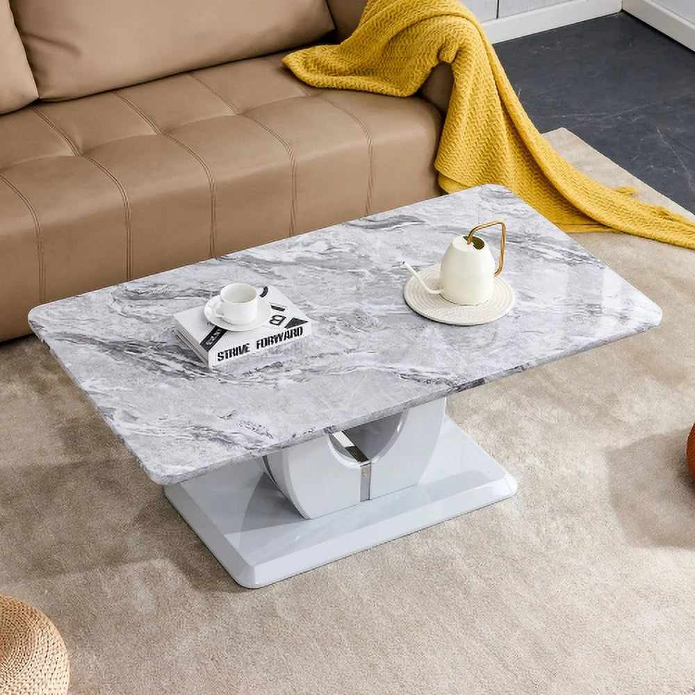 Gray MDF Rectangular Dining Table Y949248