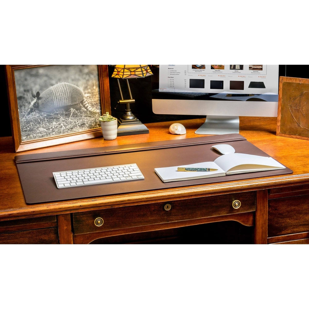 Mocha Leather Desk Pad H1369