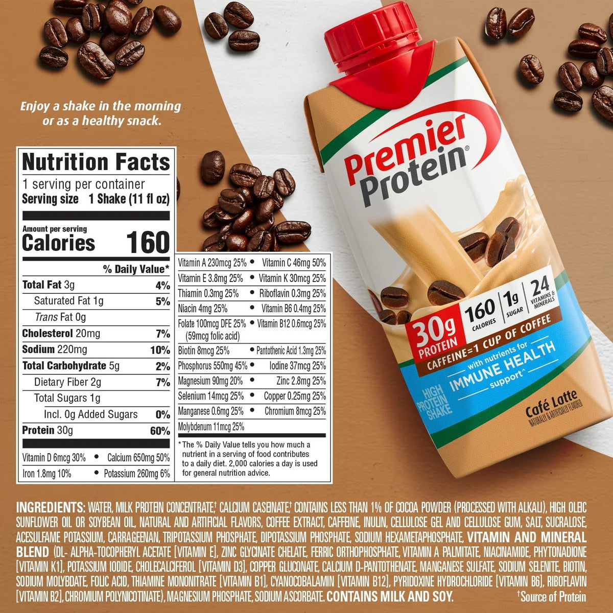Café Latte Protein Shake 30g 11 fl oz 4 Ct I98722