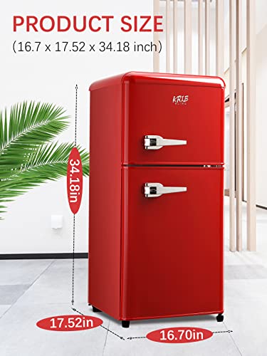 Compact Refrigerator with Freezer, Mini Fridge, Red R455877