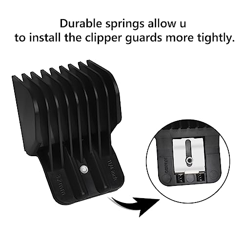 4 Pack Clipper Guards, 1/16", 1/8", 1/4", 3/8", Black E24886