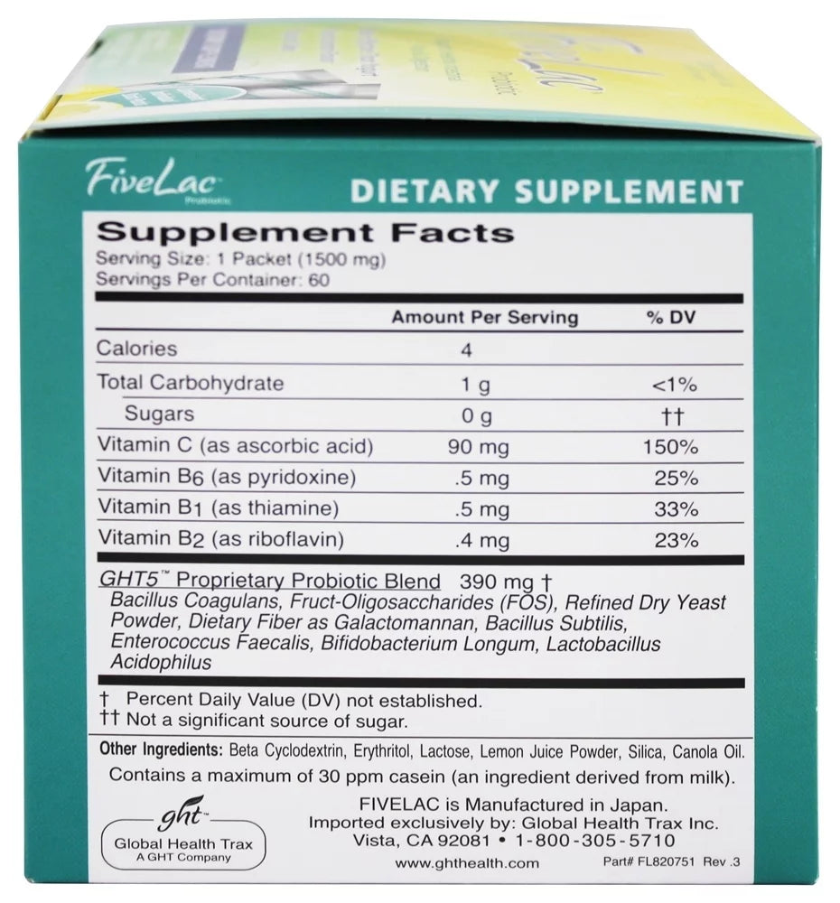 Probiotic Natural Lemon Flavor 60 Packet(s) V3304