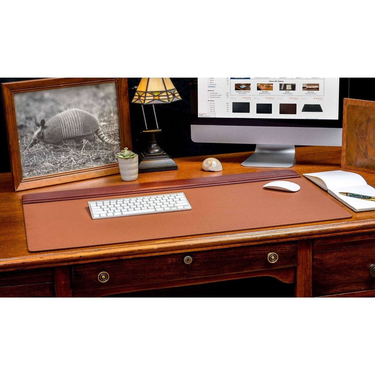 Mocha Leather Desk Pad H1369