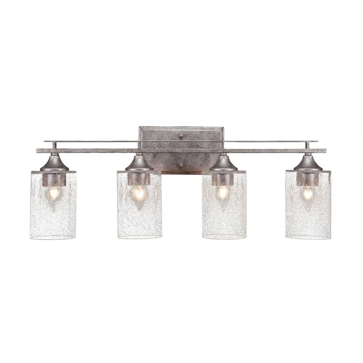 Four Light Bath Bar Aged Silver C350