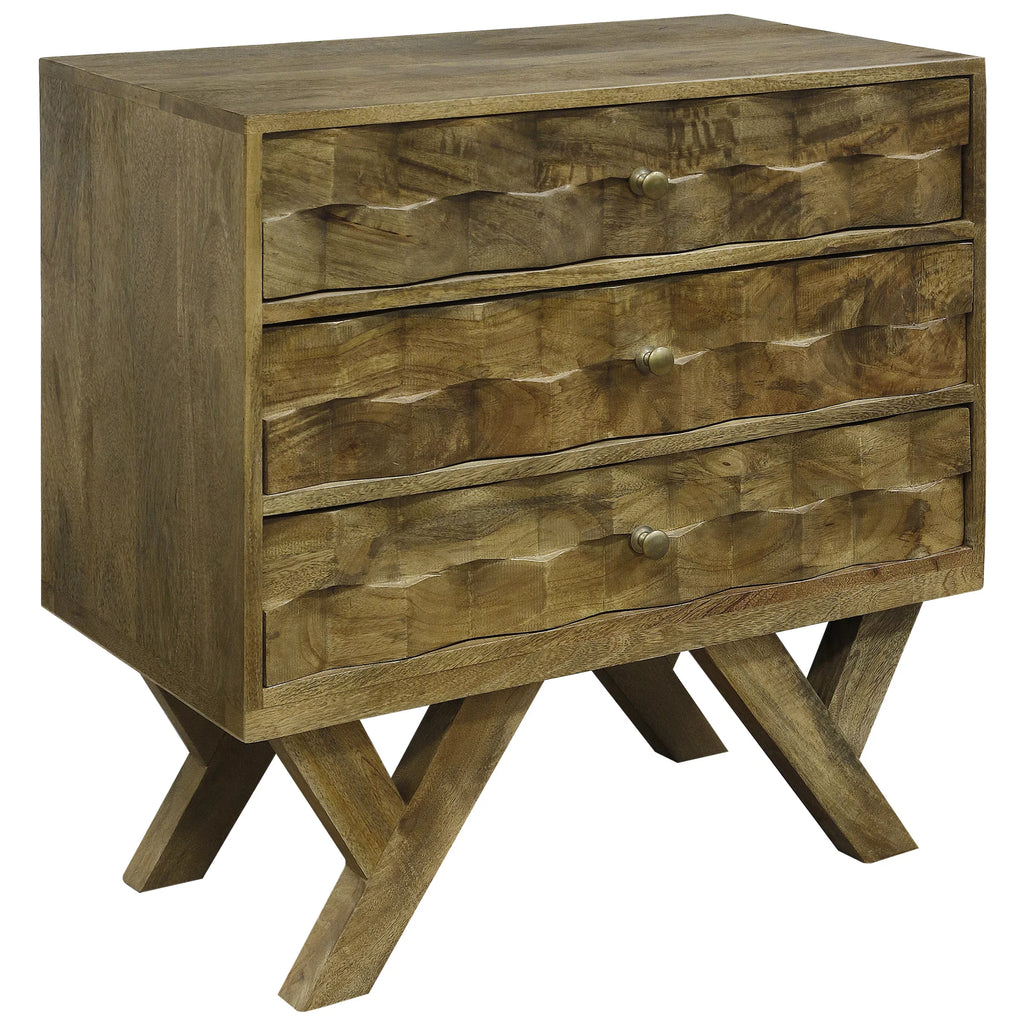 Three-Drawer Mango Wood Chest K3808