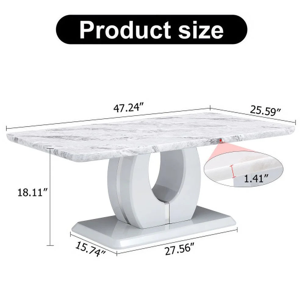 Gray MDF Rectangular Dining Table Y949248