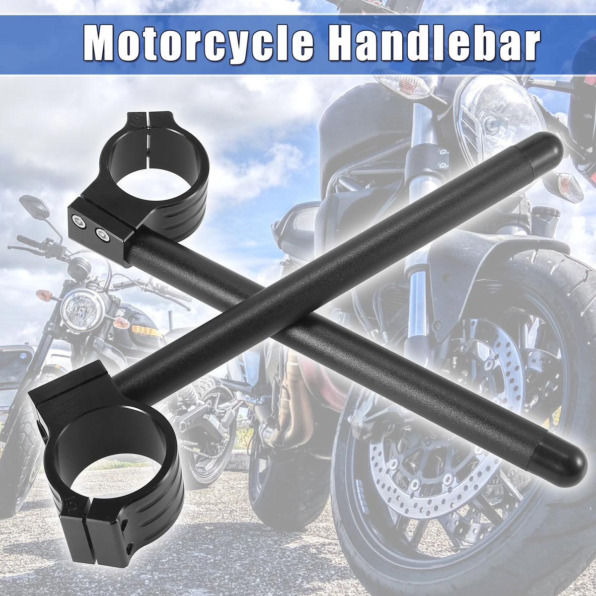 51mm Motorcycle Handlebar Clip Ons Black X488137