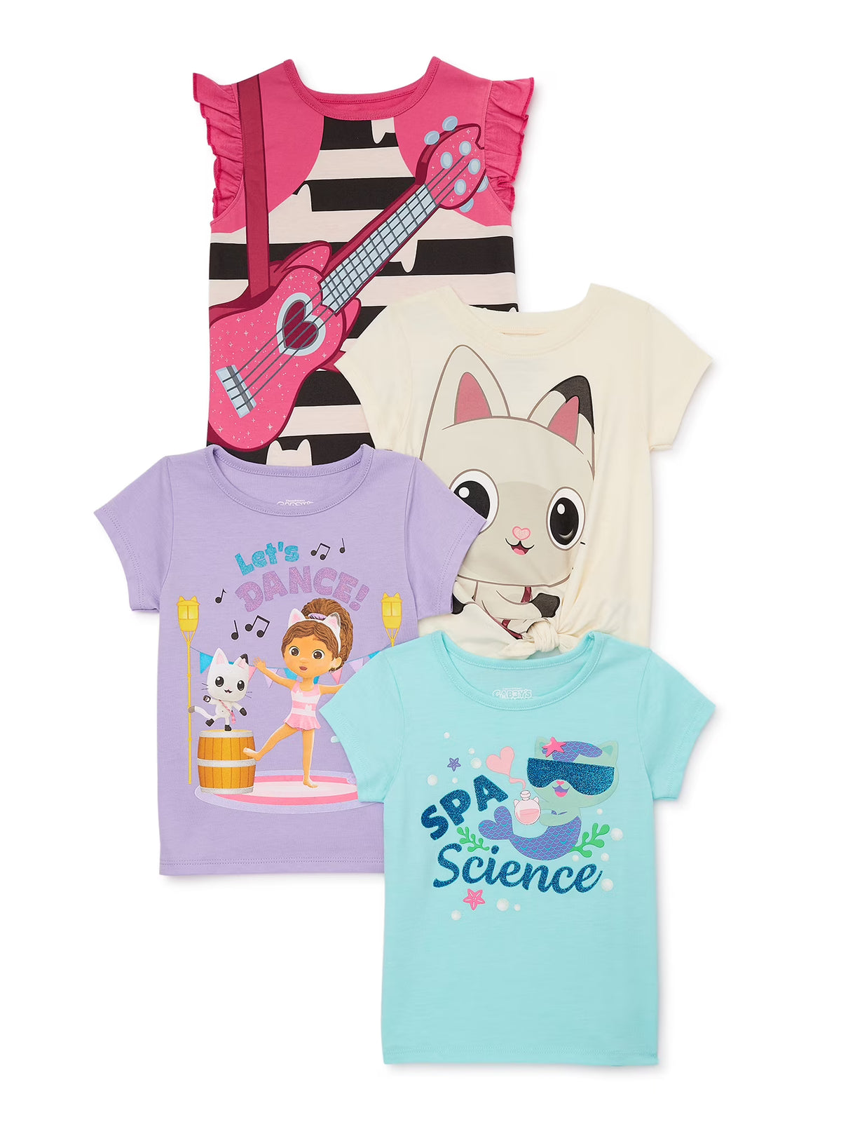 Toddler Girl Graphic Print Fashion T-Shirts, 4-Pack, Sizes 2T-5T M32294