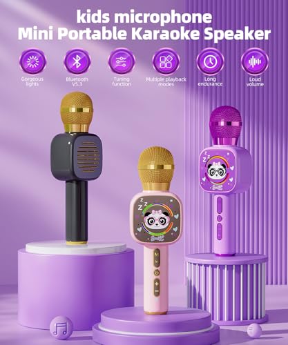 Bluetooth Karaoke Microphone Toy with LED Lights I280