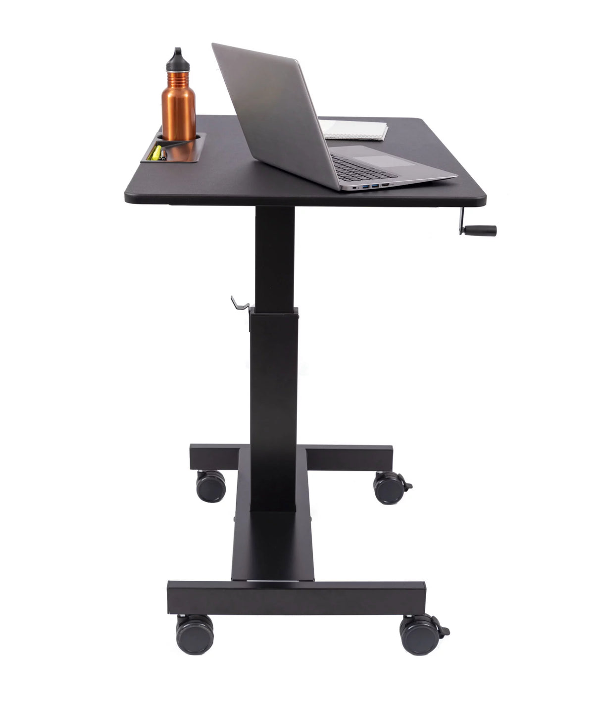 Adjustable Height Single Column Rolling Standing Desk H2749
