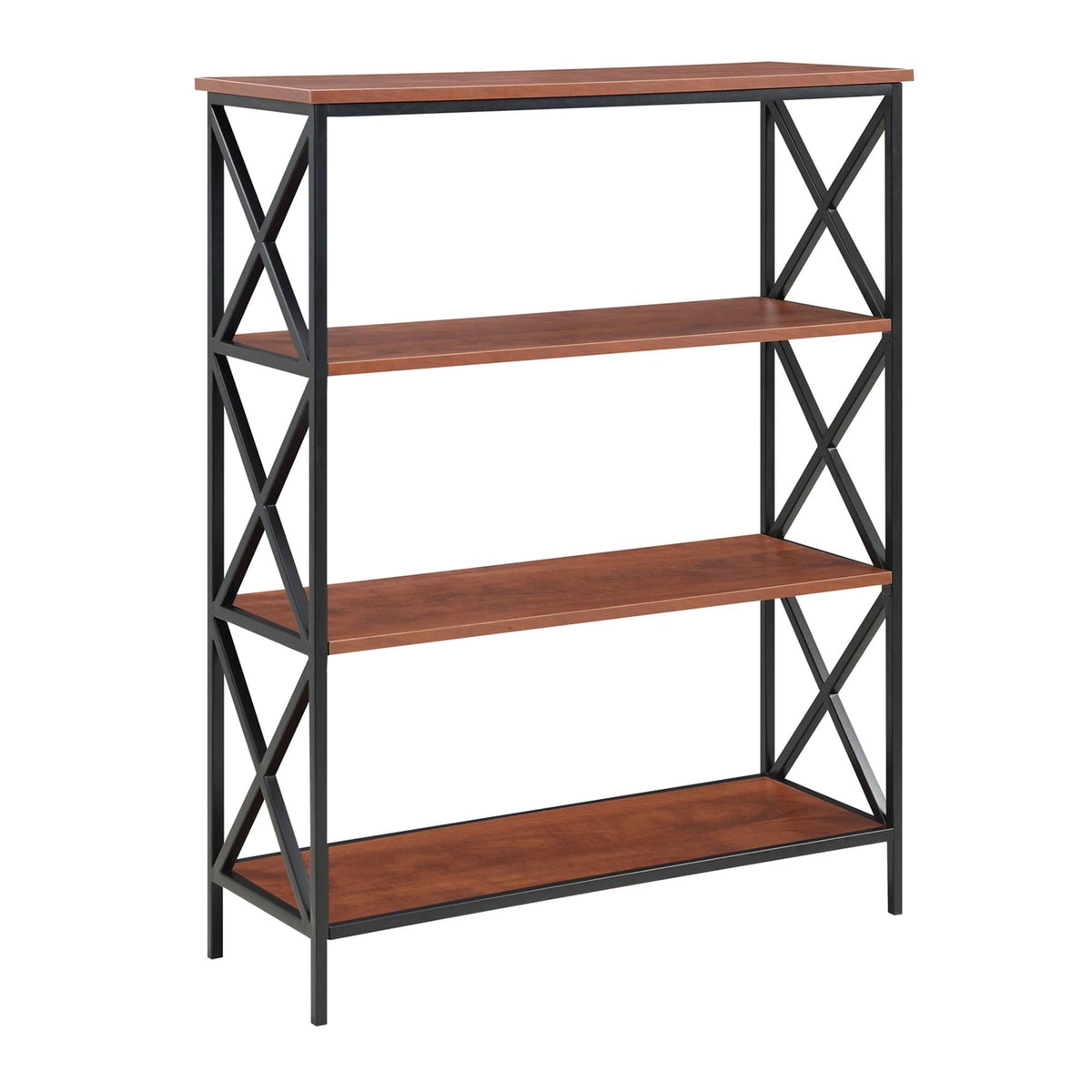 Metal and Wood 4-Shelf Bookcase G433685