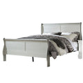 Sleigh Design Bed with Rectangular Thin Legs Silver Full Size T423
