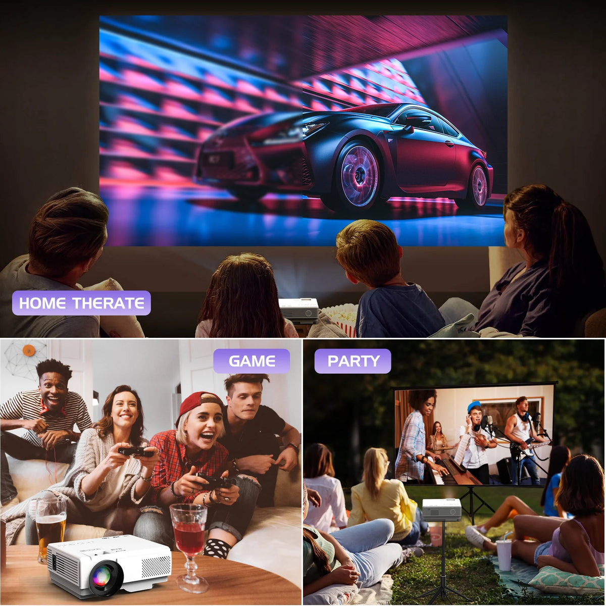 5G WiFi Bluetooth Full HD 1080P Mini Projector A461