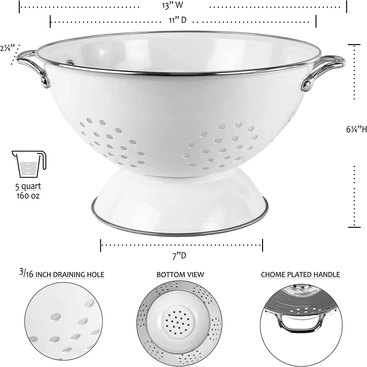 5 Quart Colander/Strainer G191068