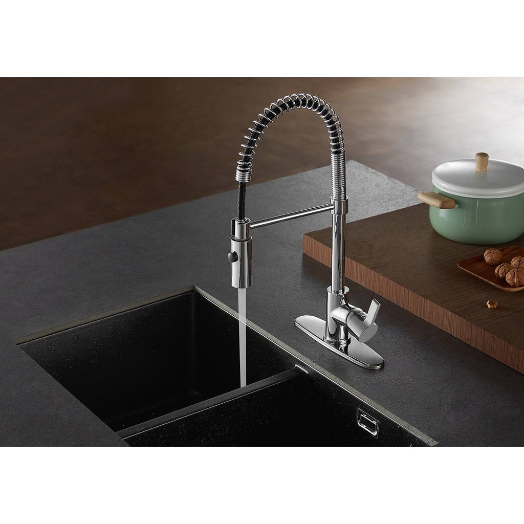 Brushed Nickel Single-Handle Pre-Rinse Kitchen Faucet V2216