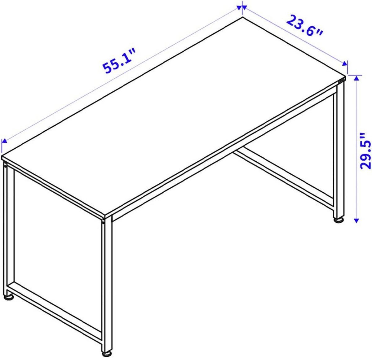 Oak Black Computer Writing Desk with Metal Frame S14435